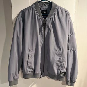 Zara Grey Bomber Jacket